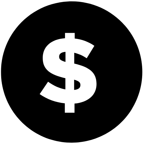 black dollar icon