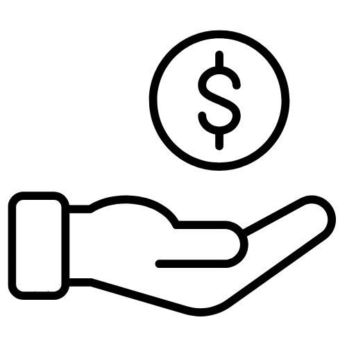 cost saving icon - black