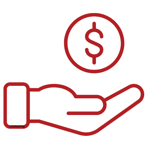 cost saving icon - red