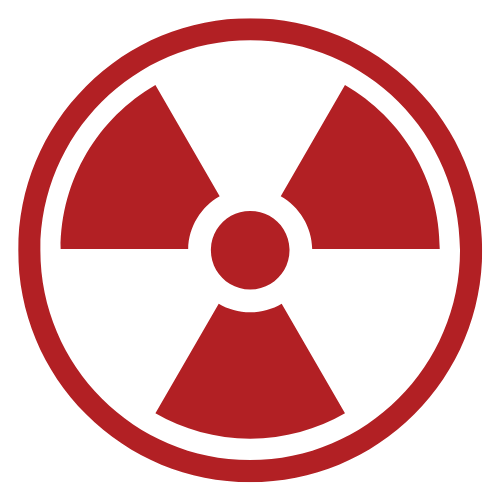 radiation icon - red